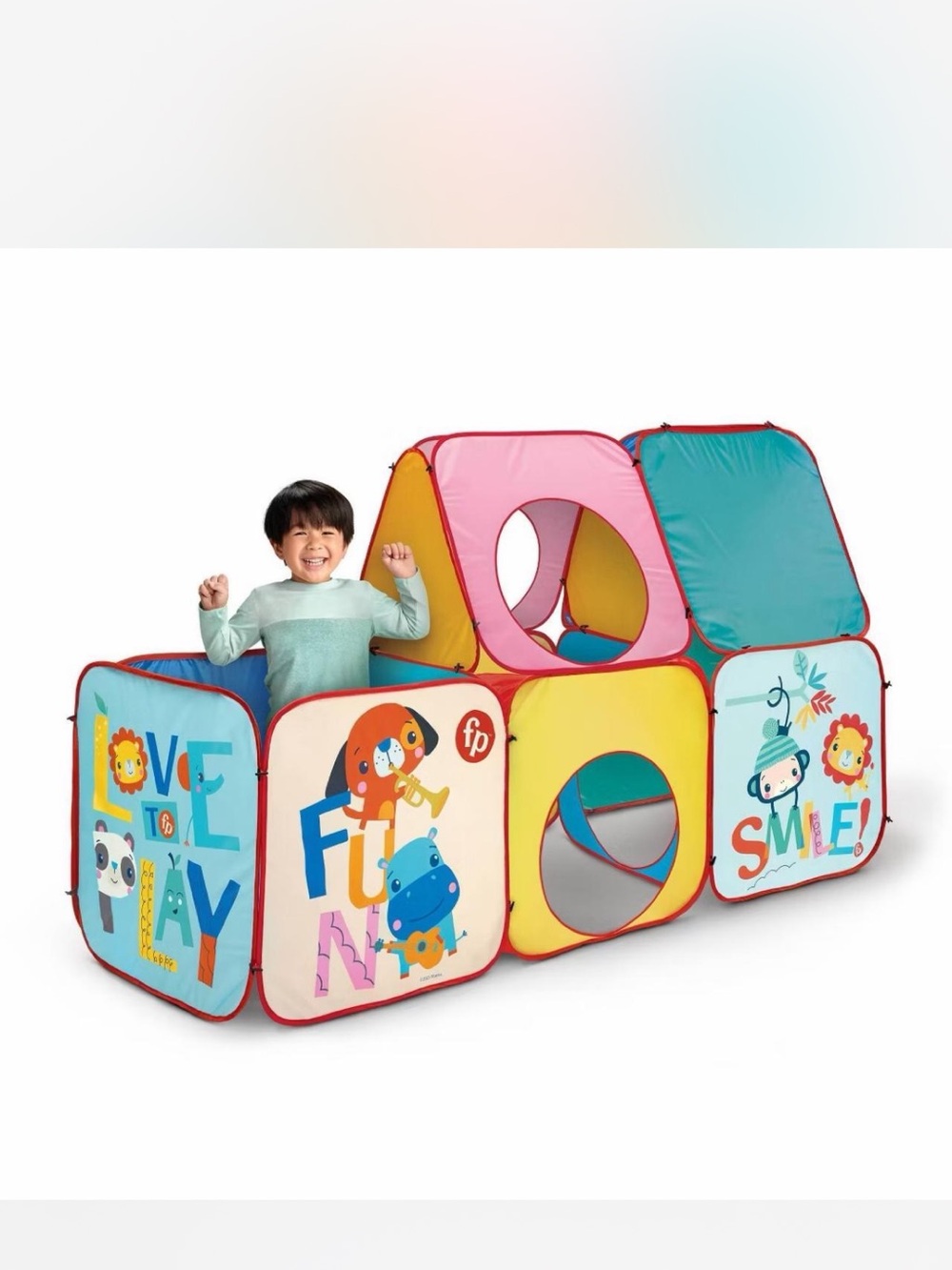 Fisher-Price Colorful Pop-Up Play Tent - Pink, Yellow, Teal, Blue